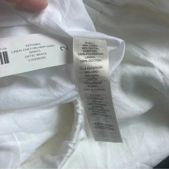 NWT Chico’s linen  white skirt size 2 - Picture 7 of 7
